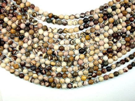 Brown Zebra Jasper Beads, Round, 6mm-RainbowBeads