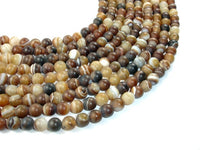 Matte Banded Agate Beads, 8mm Round Beads-RainbowBeads