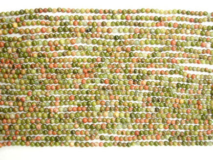 Unakite Beads, Round, 2mm, 16 Inch-RainbowBeads