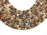 Matte Banded Agate Beads, 8mm Round Beads-RainbowBeads