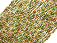 Unakite Beads, Round, 2mm, 16 Inch-RainbowBeads