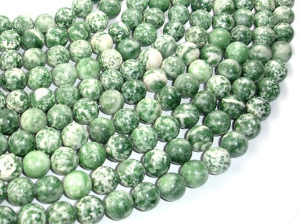 Green Spot Jasper Beads, Round, 12mm-RainbowBeads