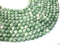 Green Spot Jasper Beads, Round, 12mm-RainbowBeads