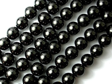 Jet Gemstone Beads, Round, 14mm-RainbowBeads
