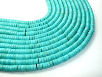 Howlite Turquoise Beads, Heishi, 3 x 8mm-RainbowBeads