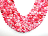 Dyed Jade Beads, Pink, Faceted Round, 10mm-RainbowBeads