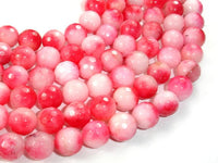 Dyed Jade Beads, Pink, Faceted Round, 10mm-RainbowBeads