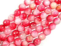 Dyed Jade Beads, Pink, Faceted Round, 10mm-RainbowBeads
