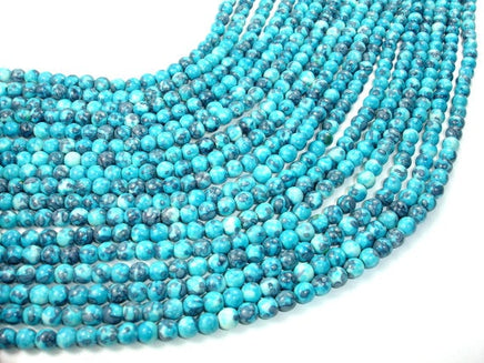 Rain Flower Stone Beads, Blue, 6mm Round Beads-RainbowBeads