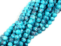 Rain Flower Stone Beads, Blue, 6mm Round Beads-RainbowBeads