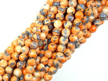 Rain Flower Stone, Orange, 6mm Round Beads-RainbowBeads