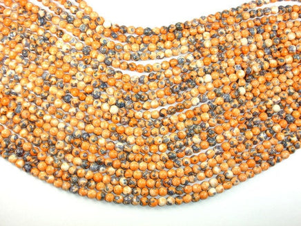 Rain Flower Stone, Orange, 6mm Round Beads-RainbowBeads