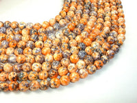 Rain Flower Stone, Orange, 10mm Round Beads-RainbowBeads