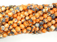 Rain Flower Stone, Orange, 6mm Round Beads-RainbowBeads