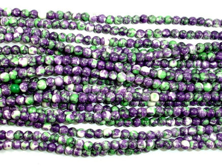 Rain Flower Stone, Purple, 4mm Round Beads-RainbowBeads