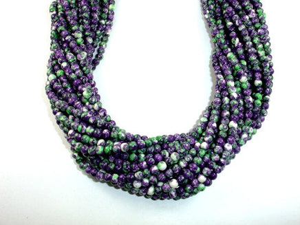 Rain Flower Stone, Purple, 4mm Round Beads-RainbowBeads
