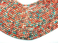 Rain Flower Stone, Red, Blue, 6mm Round Beads-RainbowBeads