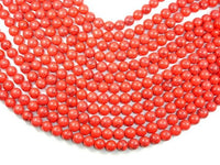 Red Howlite Beads, 10mm Round Beads-RainbowBeads