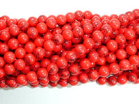 Red Howlite Beads, 6mm Round Beads-RainbowBeads