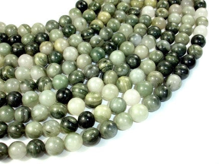 Green Line Quartz, 10mm Round Beads-RainbowBeads