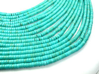 Turquoise Howlite Beads, 3mm x 6mm Heishi Beads-RainbowBeads