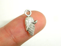 Corn Charms, Zinc Alloy, Antique Silver Tone, 7x14 mm 20pcs-RainbowBeads