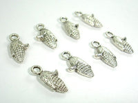 Corn Charms, Zinc Alloy, Antique Silver Tone, 7x14 mm 20pcs-RainbowBeads