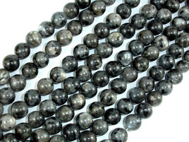 Black Labradorite Beads, Larvikite, 8mm(8.5mm) Round Beads-RainbowBeads