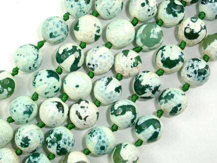 Tibetan Agate Beads, 12mm Faceted Round Beads-RainbowBeads