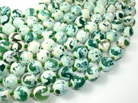 Tibetan Agate Beads, 12mm Faceted Round Beads-RainbowBeads