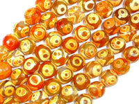 Tibetan Agate Beads, 12mm Faceted Round Beads-RainbowBeads
