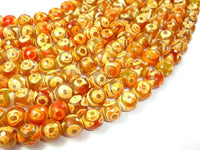 Tibetan Agate Beads, 12mm Faceted Round Beads-RainbowBeads