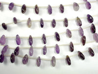 Amethyst Beads, 8mm x 12mm Briolette Beads, Faceted Pear Beads-RainbowBeads