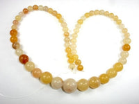 Yellow Jade Beads, 6mm - 14mm Graduated Round Beads, 18 Inch-RainbowBeads