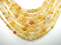 Yellow Jade Beads, 6mm - 14mm Graduated Round Beads, 18 Inch-RainbowBeads