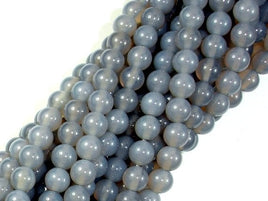 Gray Agate Beads, 6mm Round Beads-RainbowBeads