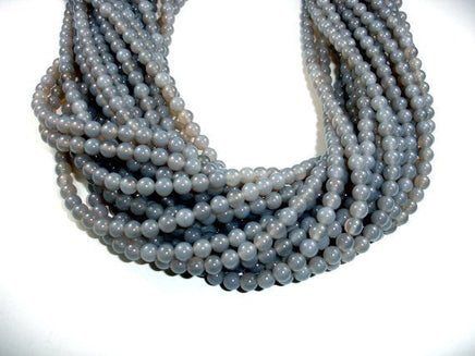 Gray Agate Beads, 6mm Round Beads-RainbowBeads