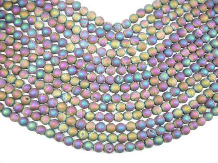 Druzy Agate Beads, Peacock Geode Beads, 8mm Round Beads-RainbowBeads