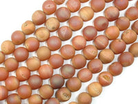 Druzy Agate Beads, Champagne Geode Beads, 10mm Round-RainbowBeads