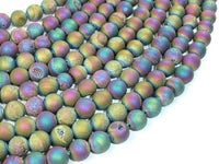 Druzy Agate Beads, Peacock Geode Beads, 8mm Round Beads-RainbowBeads