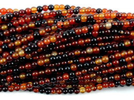 Sardonyx Agate Beads, 4mm Round Beads-RainbowBeads
