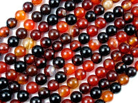 Sardonyx Agate Beads, 6mm Round Beads-RainbowBeads