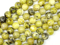 Yellow Turquoise Beads, 10mm Round Beads-RainbowBeads
