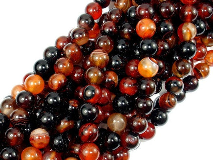 Sardonyx Agate Beads, 8mm Round Beads-RainbowBeads