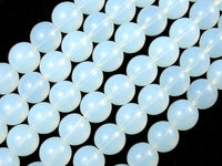 White Opalite Beads, 12 mm Round Beads-RainbowBeads