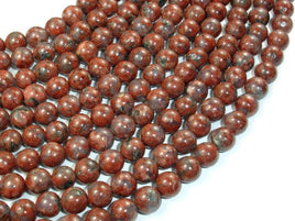 Red Sesame Jasper Beads, 8mm Round Beads-RainbowBeads