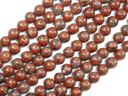 Red Sesame Jasper Beads, 8mm Round Beads-RainbowBeads