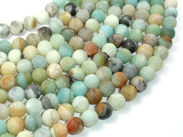 Matte Amazonite Beads, 8mm Round Beads-RainbowBeads