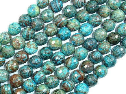 Blue Calsilica Jasper Beads, 8mm Faceted Round Beads-RainbowBeads