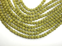 Peridot color Lava Beads, 6mm-RainbowBeads
